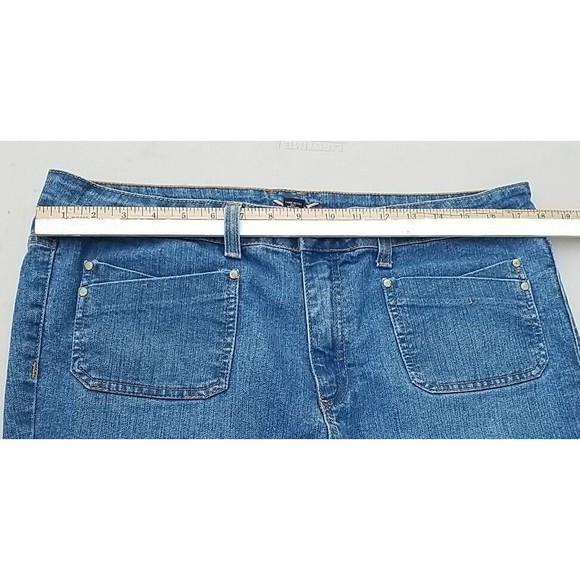 KIKIT Jeans Women 12 (36x29) Stretch Boot Cut Denim Blue Embroidered Pockets Y2K - Picture 3 of 16